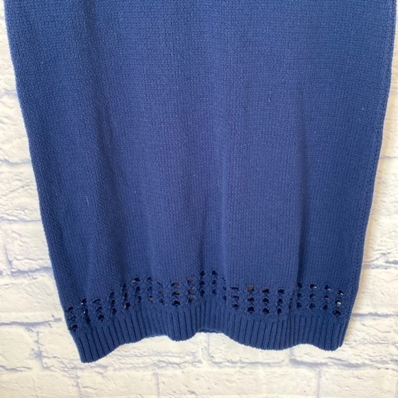 Milly navy blue short sleeve cotton sweater dress large - Picture 4 of 8